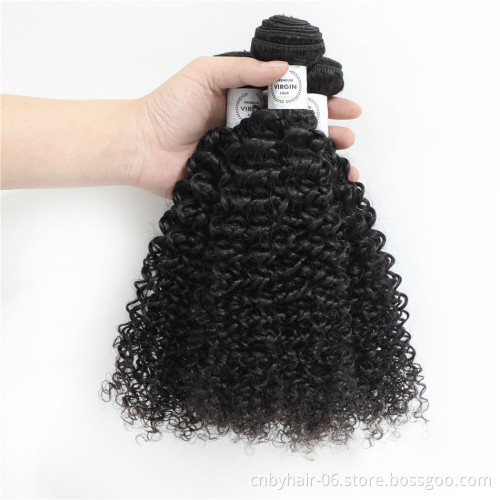Factory Wholesale Raw Virgin Curly Hair Extension Unprocessed Mongolian Kinky Curly Hair Weave Bundles